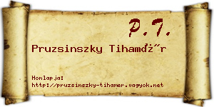 Pruzsinszky Tihamér névjegykártya